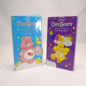 Care Bears Vintage VHS Tapes "Lotsa Heart's Wish" "Order On The Court" VTG